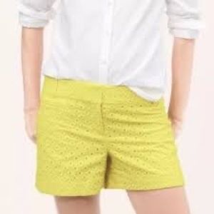 Loft Eyelet Riviera Shorts - Neon Green // Yellow